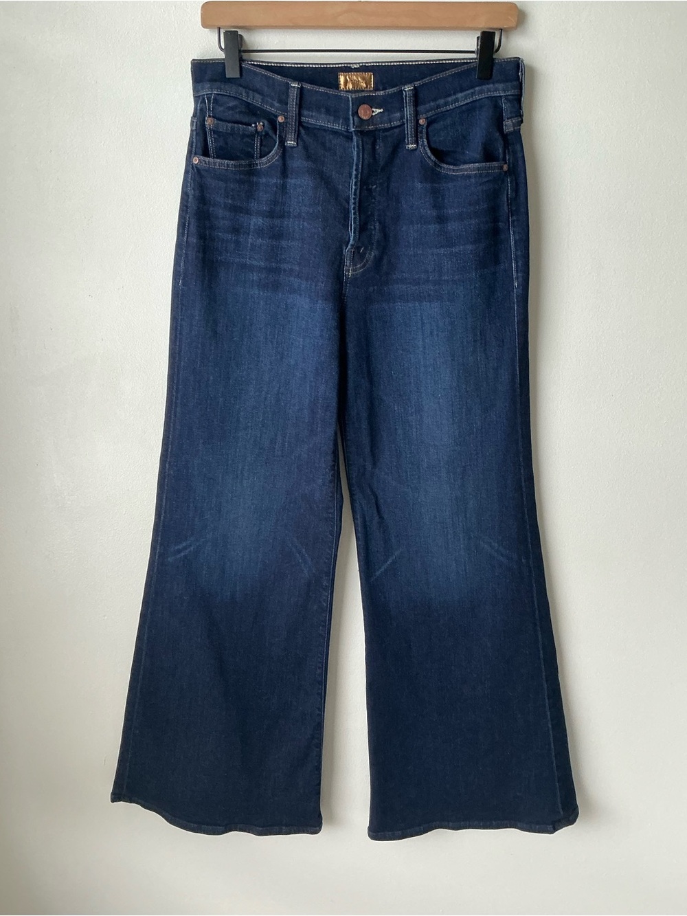 MOTHER Jeans Tomcat Roller Off Limits Dark Indigo Blue Wide Leg Size 29 - Picture 2 of 15